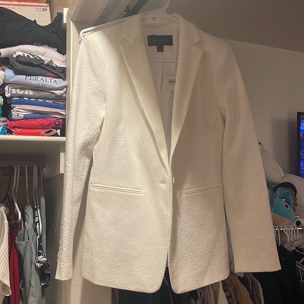 Ann Taylor white blazer